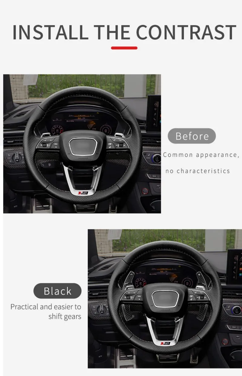 Carbon Fiber Steering Wheel Extension Shift Paddle Shifter For Audi RS Series RS4 RS5 RS7 Car Gear Accessories Paddle Shifters