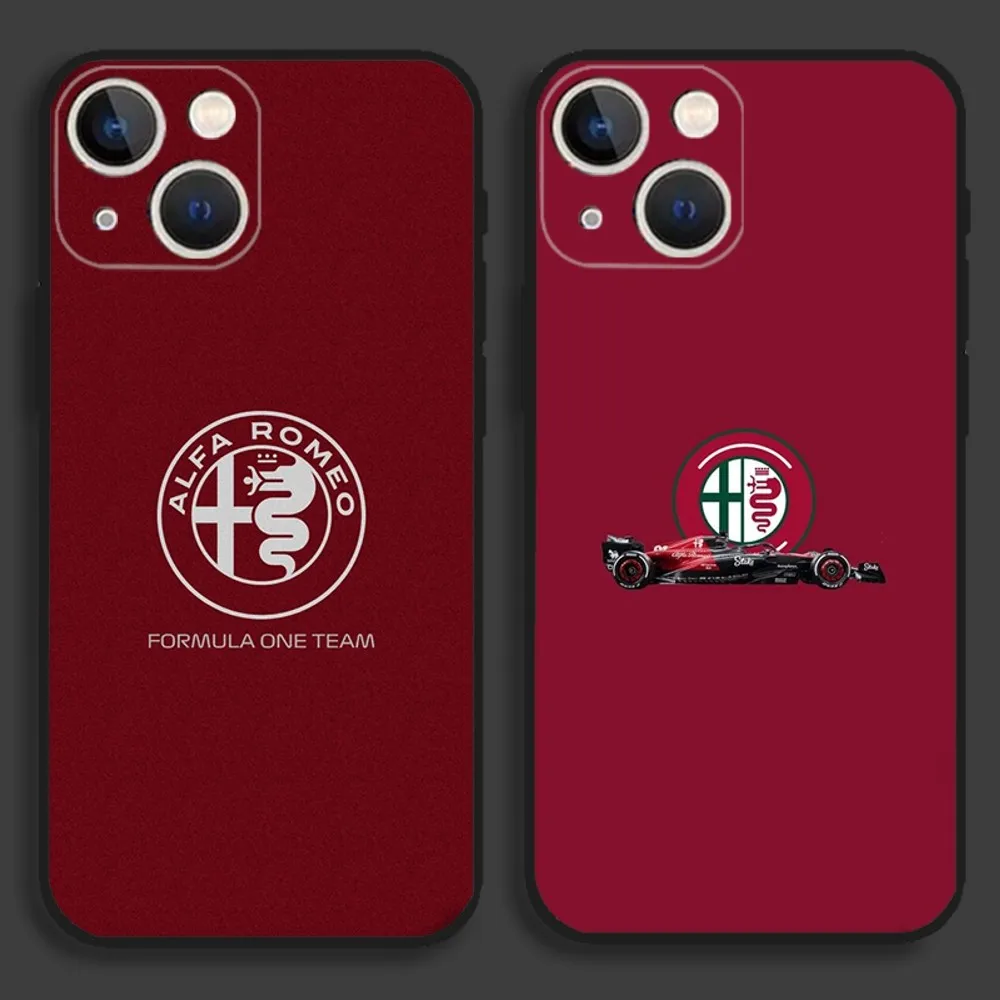 Custodia Per Telefono Per Auto Sportiva Alfa Romeo Italia Per Iphone15,14,13,12,11,Pro,Max,Plus,Mini,X,Xs,Xr,8,7,6,S,Plus,Se Custodia Morbida Nera