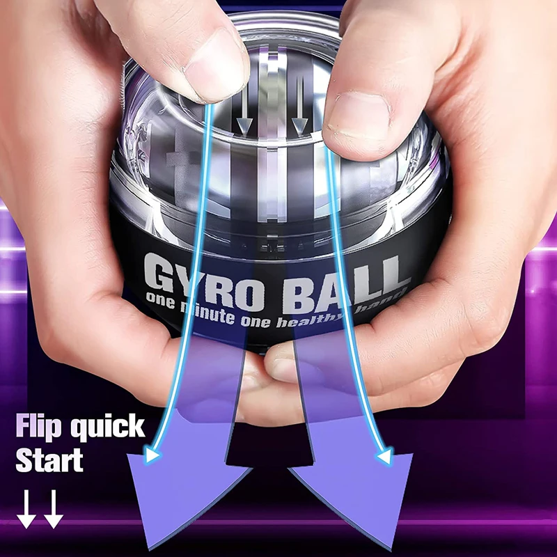 Wrist Trainer Gyro Ball Auto-Start Wrist Power Strengthener Gyroscopic Forearm Exerciser with LED Lights