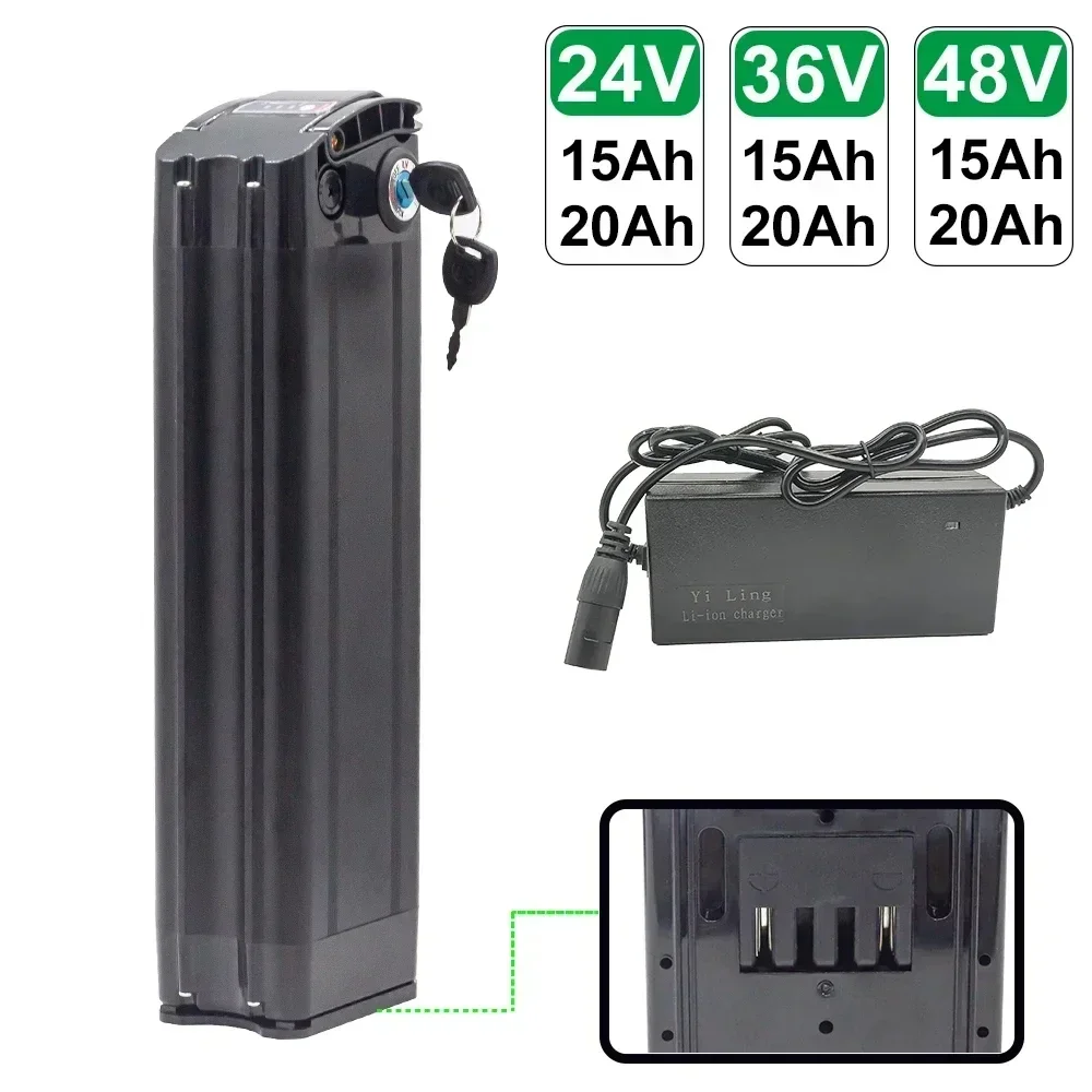 

Genuine 48V 20AH 15AH Silverfish Lithium Electric Bike 800W 500W 24V 36V Lithium Ion Electric Bike Bicycle Battery Pack+Charger