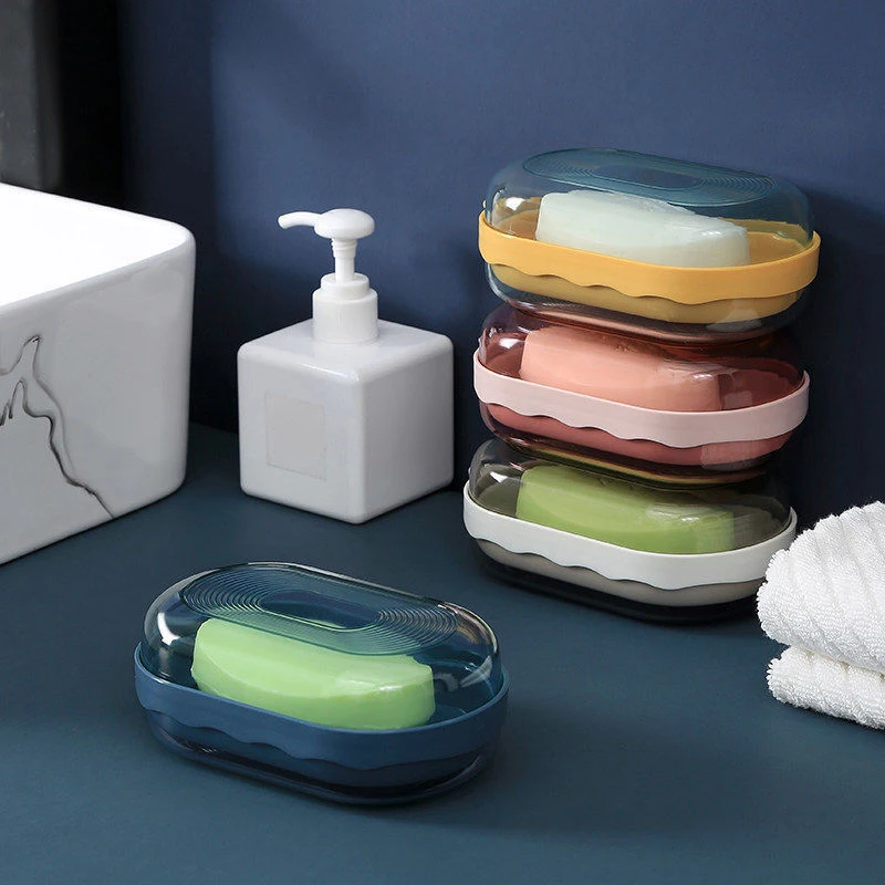 

Double-layer Soap Box Durable Dripping Soap Container Nordic Style Soap Rack Portable Soaps Holder Case Bathroom Accessories