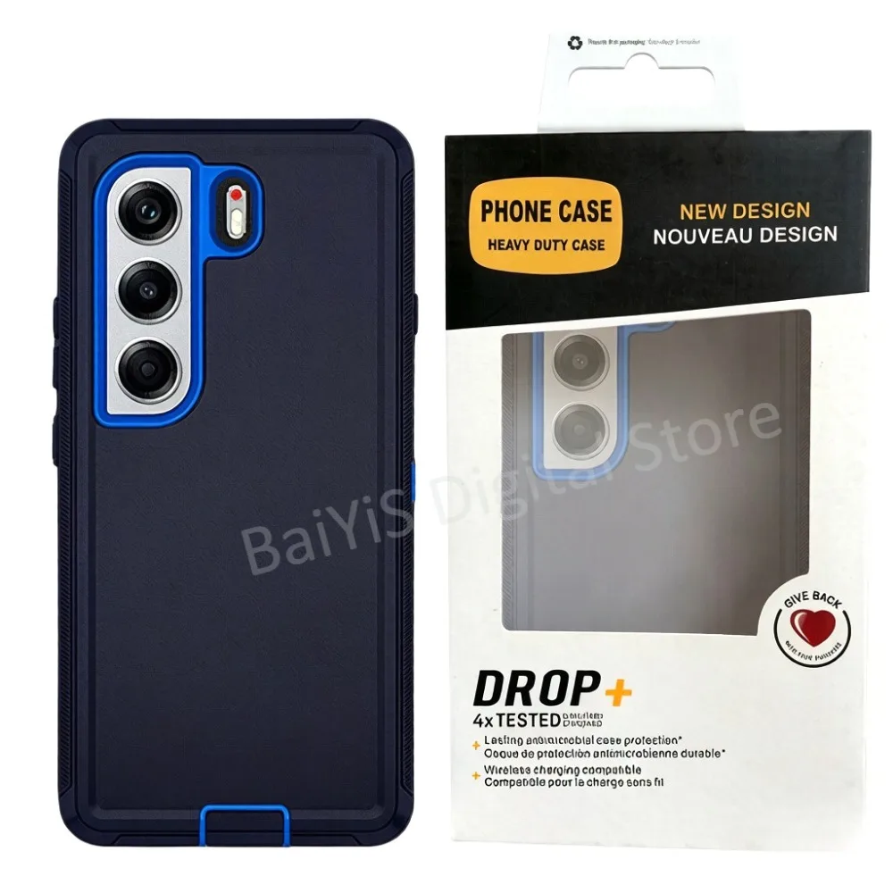 Rugged 3-Layer Protection Armor Case with Hybrid Defender Cover and Box