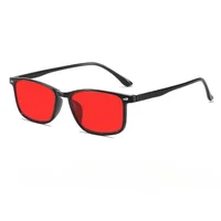Lunettes à monture carrée minimalistes élégantes, protection oculaire ultra légère unisexe avec lunettes anti-lumière bleue, lentilles orange-rouge 4