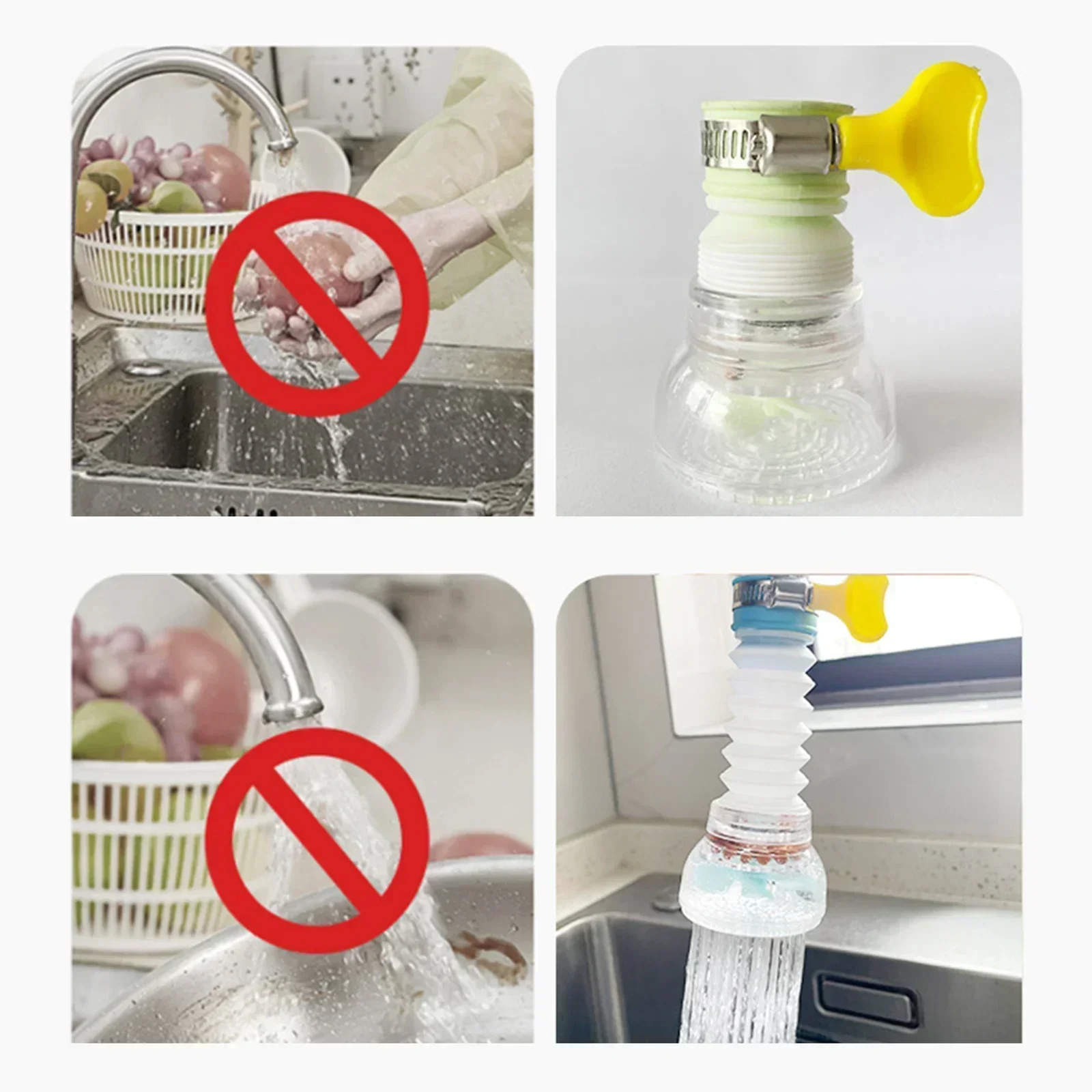 Water Filter Faucet Faucet Extender Aerator Adjustable Flexible Blue Green Polypropylene Splash Filter High Quality