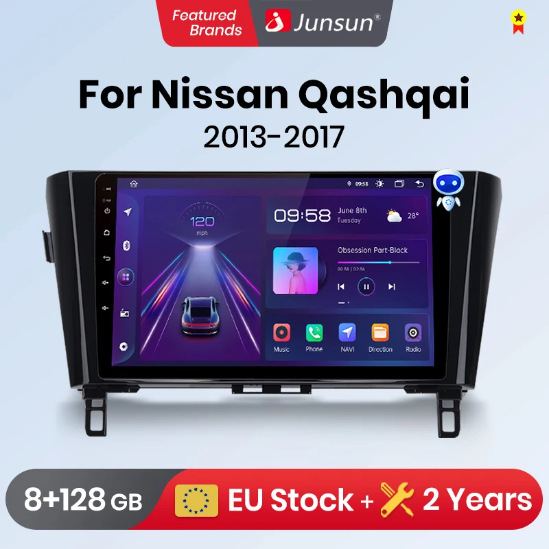 Автомагнитола Junsun V1pro 2 din Android для Nissan Qashqai J11 X-Trail 3 T32 2013-2017 Carplay Автомобильная