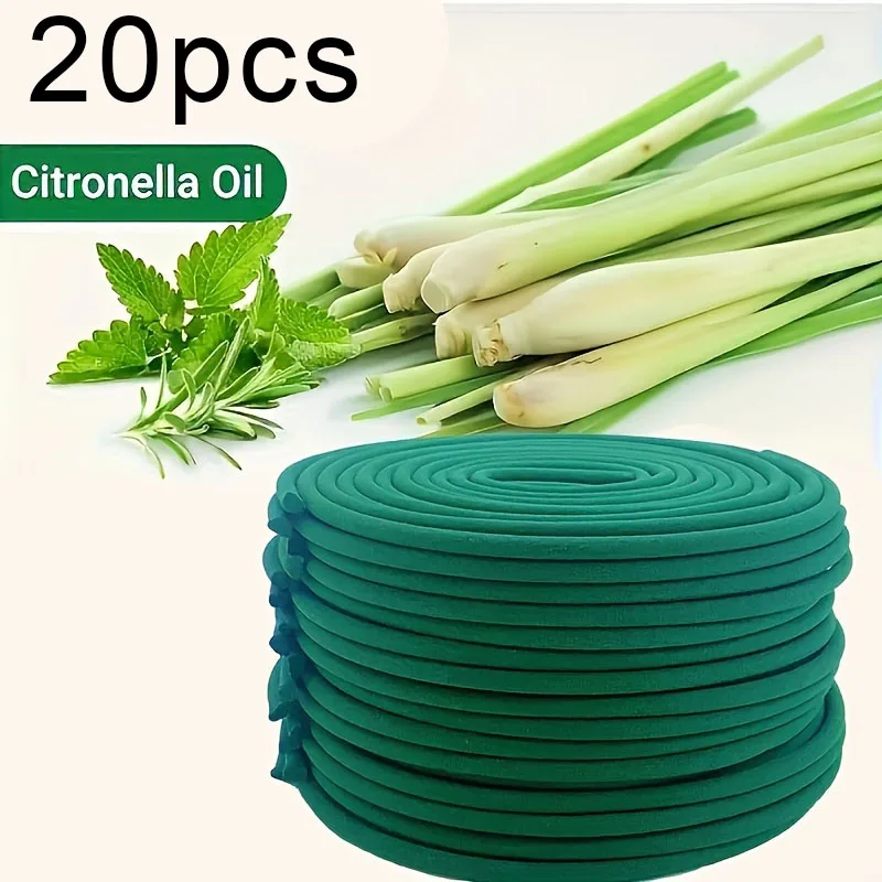 20/40 piezas de bobinas de citrella natural: palitos de aromaterapia para exteriores de larga duración, adecuados para patios, camping, Halloween, Navidad, junto a la piscina, jardín, porche - Decorativo y repelente de insectos, hecho a mano, fragancia fresca, decoración del hogar, elementos esenciales para el acampada, compras de vacaciones