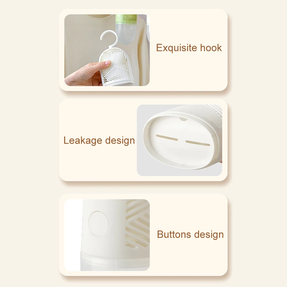 Clothes Dehumidification Box Moisture-proof Hanging Desiccant Bag with Water Collector&Hook for Wardrobe Closet Cabinet