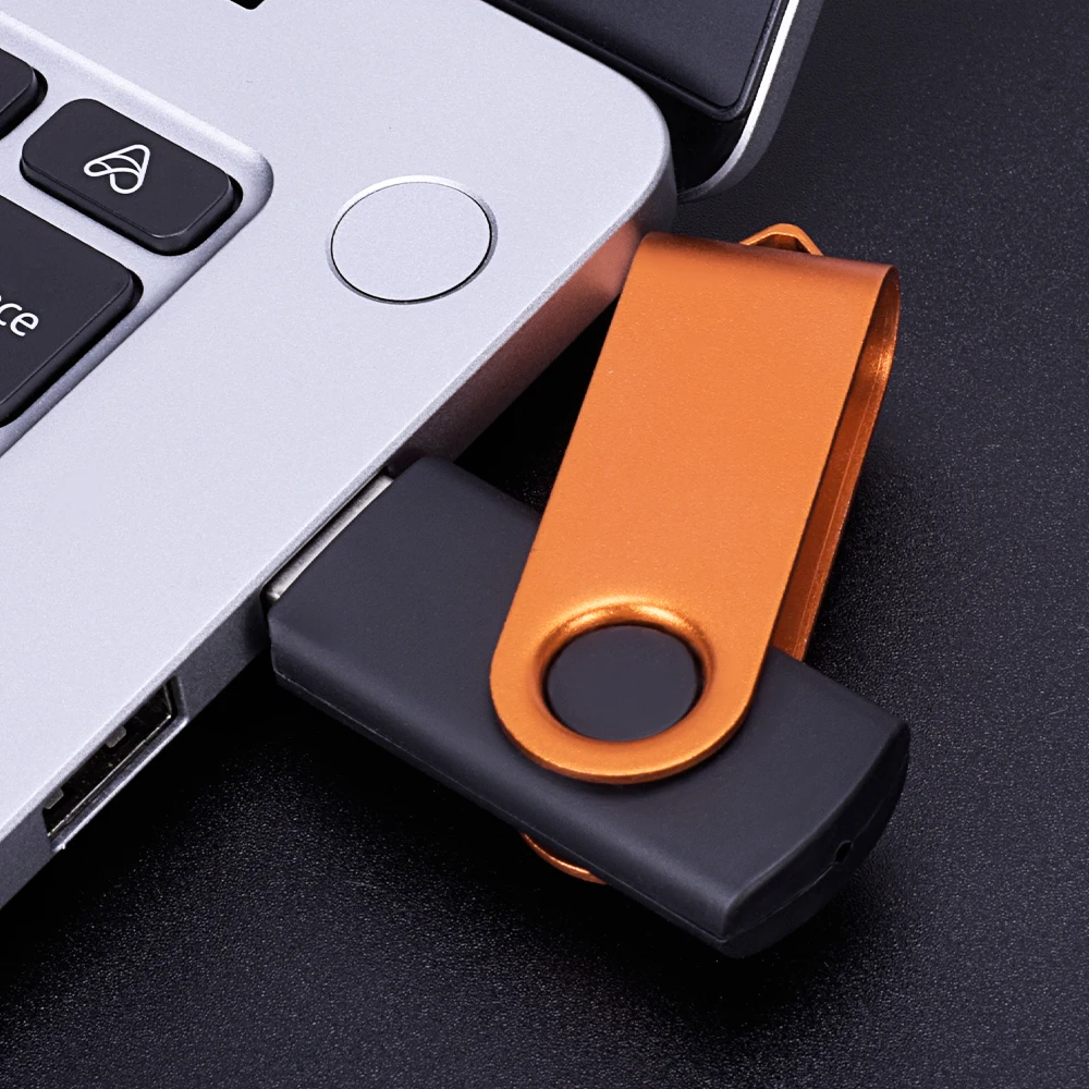 JASTER 실버 회전식 USB 플래시 드라이브 128GB 무료 맞춤형 로고 펜 드라이브 64GB 100% 실제 용량 메모리 스틱 32GB 비즈니스 선물