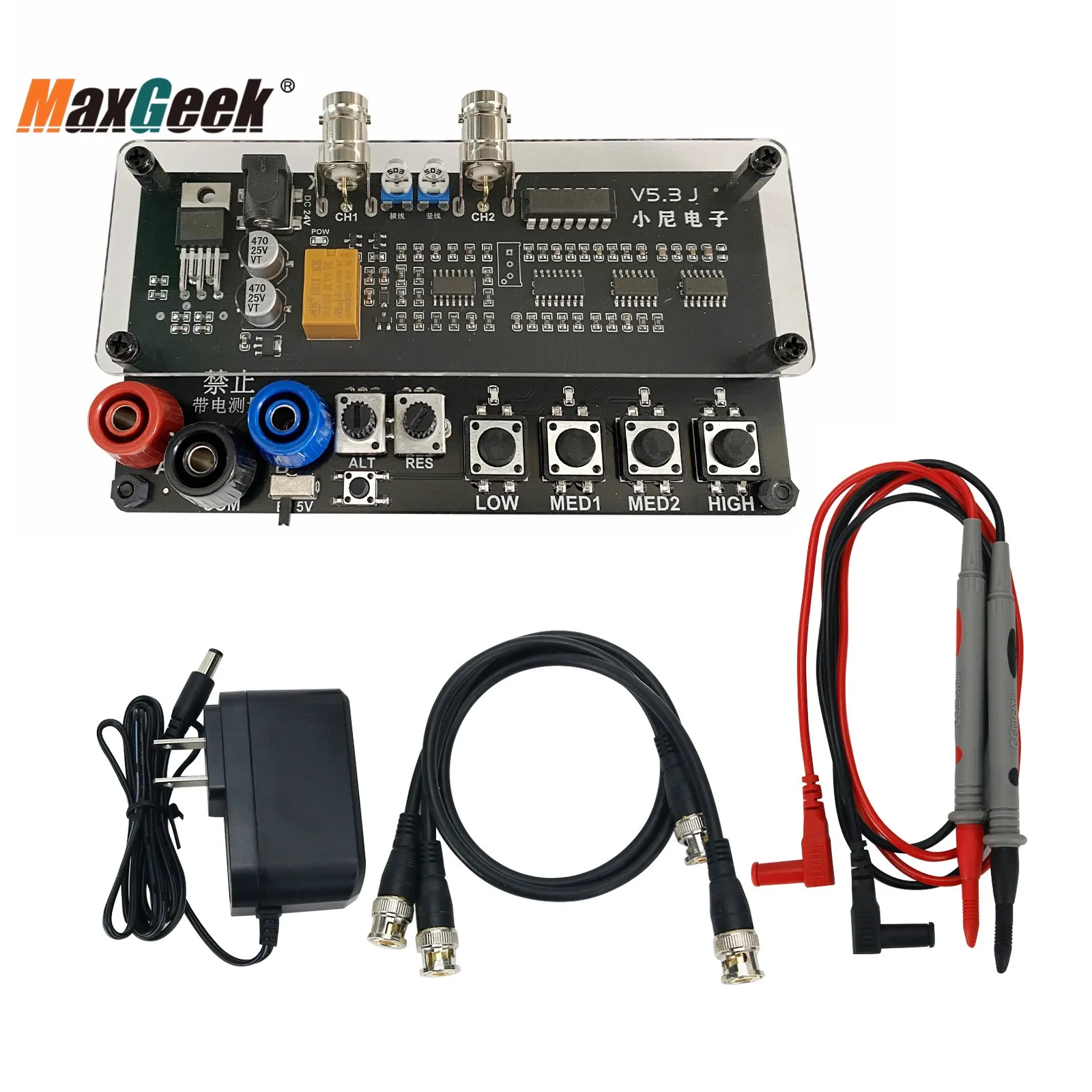 Maxgeek VI Curve Tester Two-Channel Input Acrylic Version Dual-Channel Display Shows Four Test Frequencies