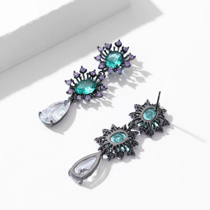 French Retro Design Statement Wedding Party Stone Water Drop Earrings 925 Silver Needle Luxury Brand Dangle Jewelry