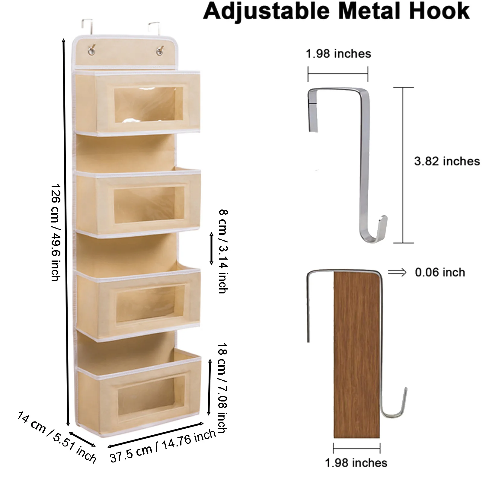 1pc, Door Mounted Storage Rack, Wall Mounted Fabric Storage Room Storage Space Suitable For Storage In Cabinets, Bathrooms 3