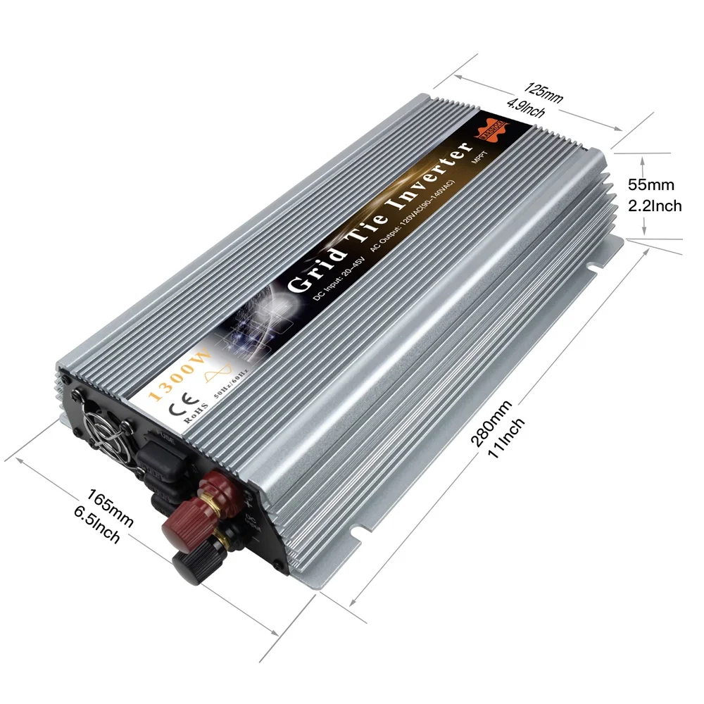 1400W Grid Tie Micro Inverter MPPT DC18V 36V to AC 230V for Solar Panel and Wind Power Inverter Household Inverter