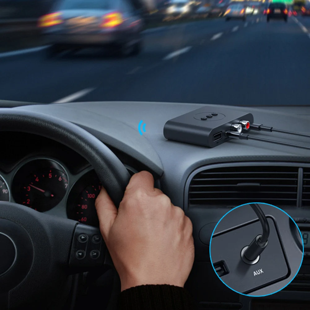 차량용 오디오 리시버 핸즈프리 통화, NFC Bluetooth-Compatible5.2, USB 스테레오 음악, 무선 어댑터, 이중 출력 1 개 견인 2 개
