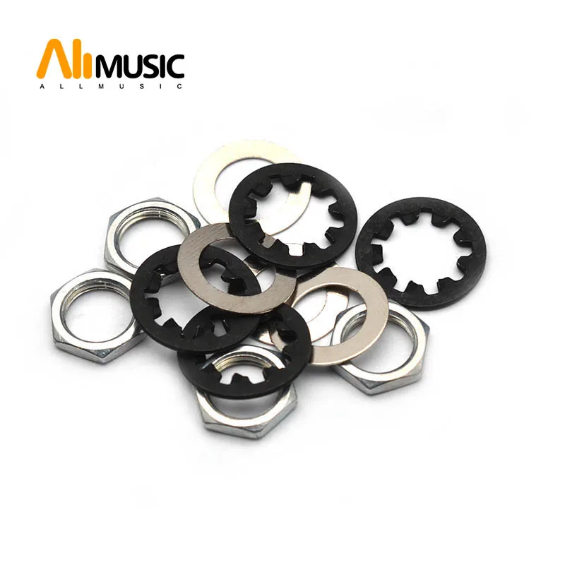 

20Sets Guitar Nuts Washers & Lock washers for US CTS Pots & Switchcraft Jacks