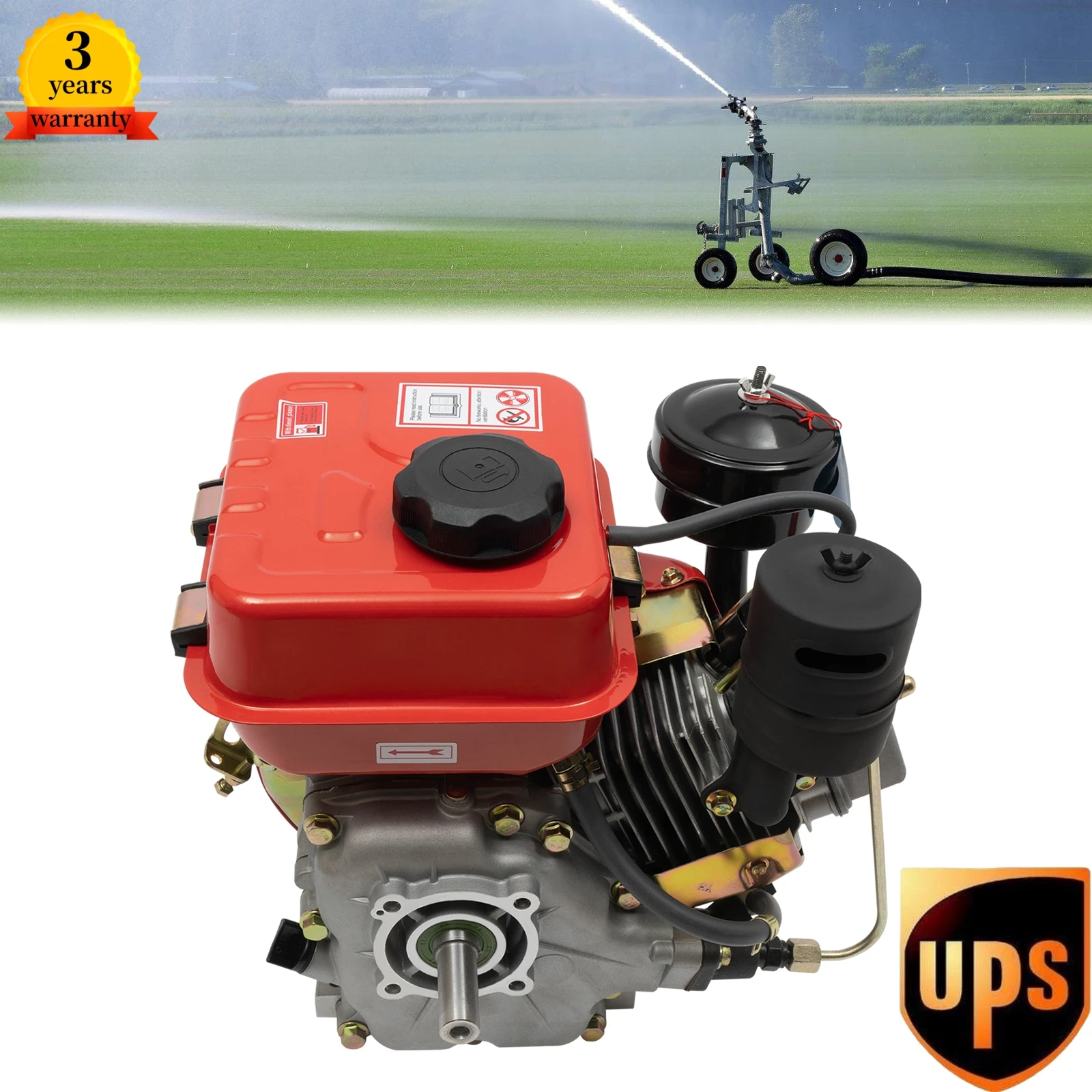 4Stroke 3HP Single-cylinder Diesel Engine Recoil Start System Diesel Motor for Go Cart Lawn Mower Cement Mixer (Red) catalytic converter cleaner catalytic converter cleaner engine accelerators fuels system additive for diesel car