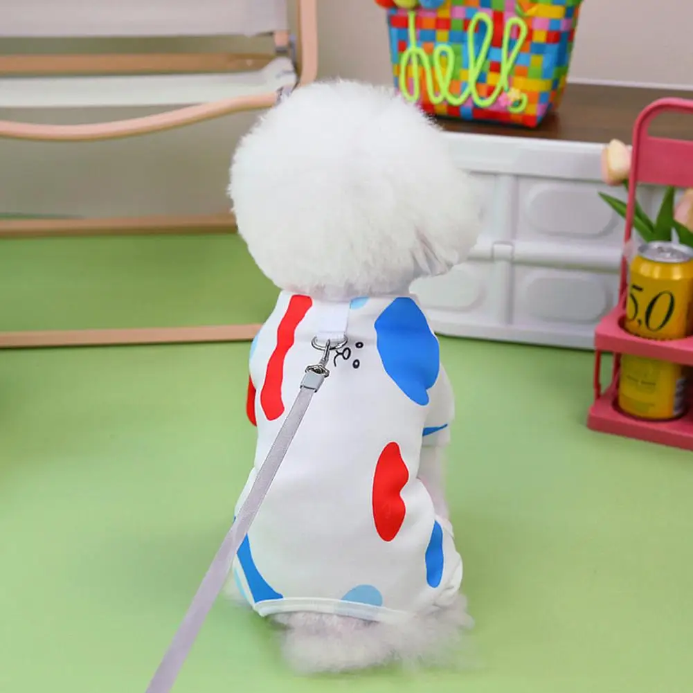 

Pet Four-legged Clothes Fashionable Pet Dog Pajamas Cute Printed Jumpsuit for Small Medium Dogs Cats Indoor Outdoor for Wear