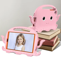 Sturdy Octopus Kids Safe EVA Case for Samsung Galaxy Tab A7, A8, and A7 Lite Tablets (Pink)