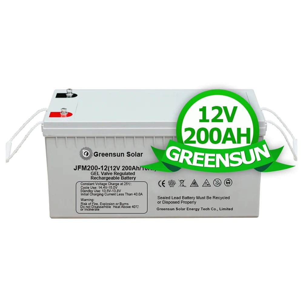 Batteria Solare Greensun 12V 200Ah 300Ah 24V 200Ah Batterie Al Piombo Gel Agm A Ciclo Profondo