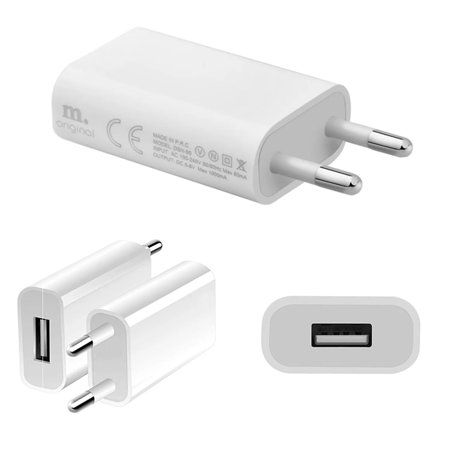 Chargeur mural USB universel 5V 1A, adaptateur d'alimentation de tête, prise ue Portable, charge pour téléphone Portable MP3 7 8 Xs