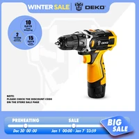 DEKO Cordless Drill 12V 16V 20V Mini Wireless Power tools DC Lithium-Ion Battery Electric Screwdriver Home DIY Drilling Machine 1