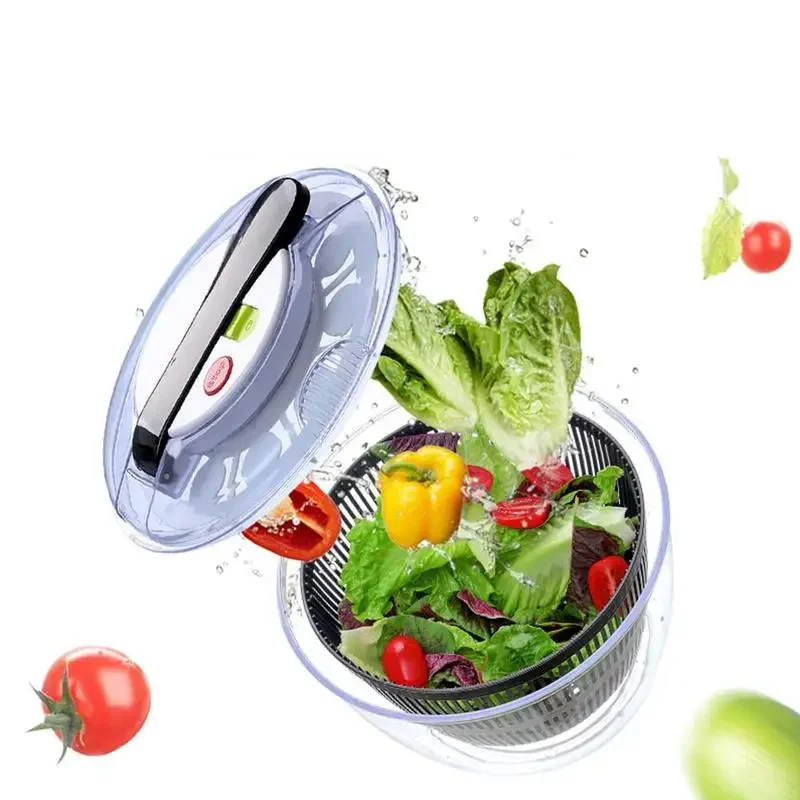 주방 용품 수동 야채 탈수기, 야채 세척 및 배수 바구니, 샐러드 세척 대야, 주방 야채