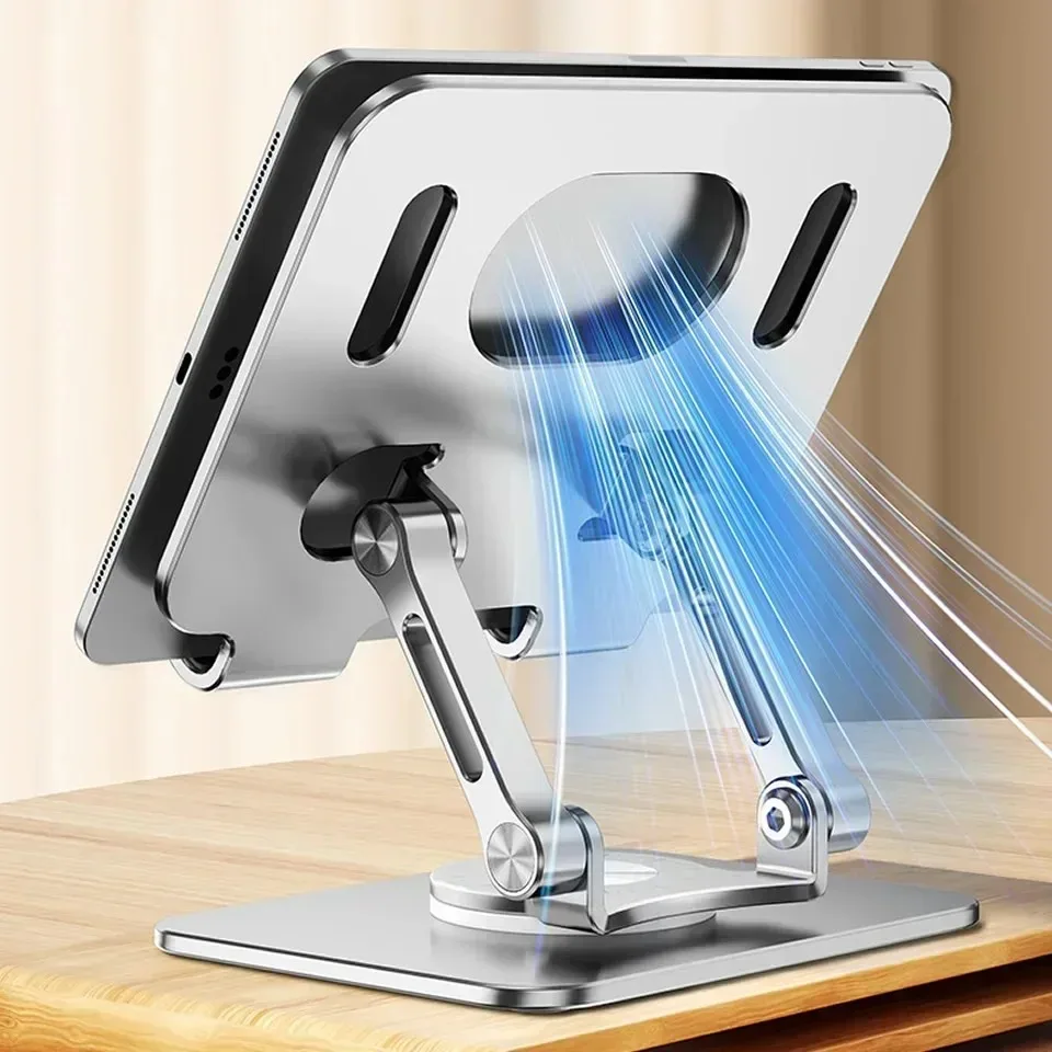 360° Rotation Tablet Stand for IPad, Adjustable Foldable Tablet Holder,Aluminum Phone Stand Compatible with iPad Pro/ Air/ Mini