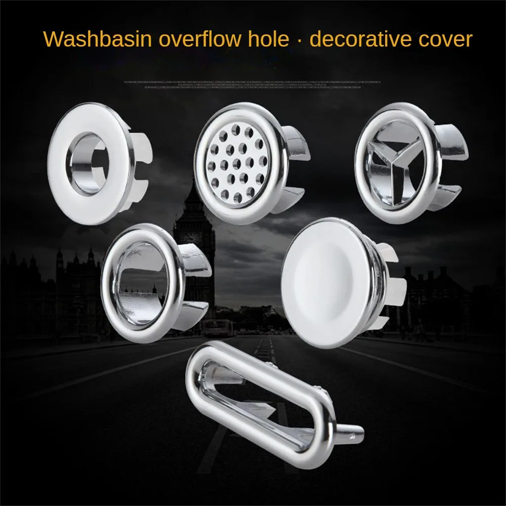 Description Picture 3 of item4Pcs Plastic Sink Hole Overflow Cover for Kitchen Bathroom Basin Trim Bath Drain Cap Sink Wash Basin Round Overflow Ring Plug