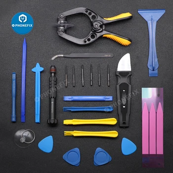 Kit di strumenti professionali per la riparazione del telefono Pinzetta a ventosa Apertura a leva Batteria Rimuovi cacciaviti per iPhone 15 16 17 Orologio da fotocamera
