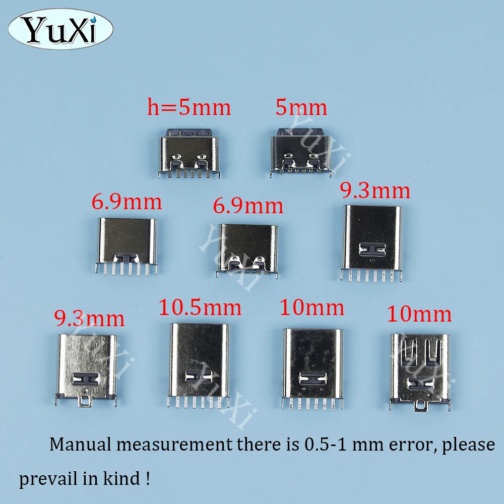 10-Pack USB Type-C Vertical Female Sockets - Fast Charge High-Speed Connectors