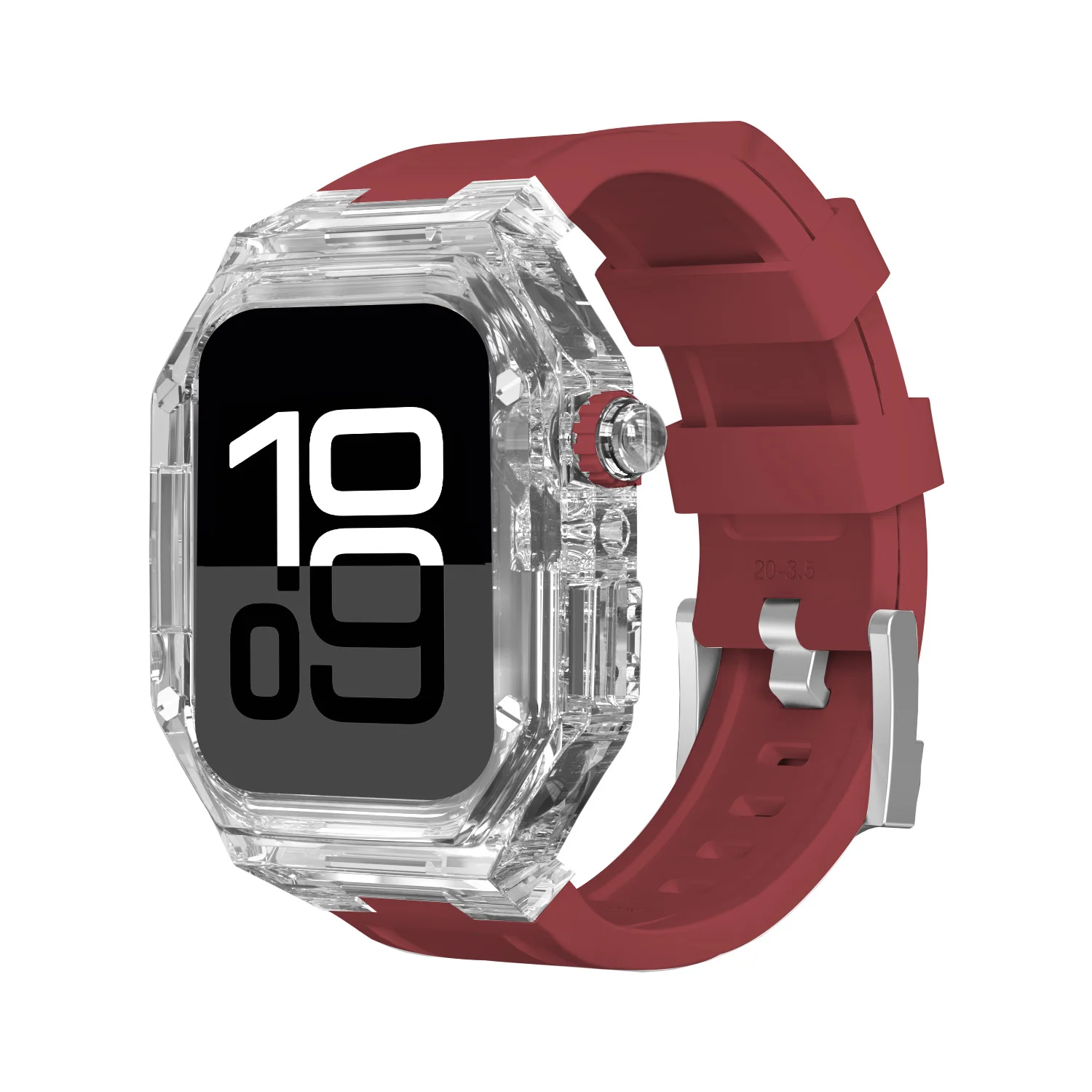 Luxury Transparent Modification Kit Case for Apple Watch with Silicone Strap