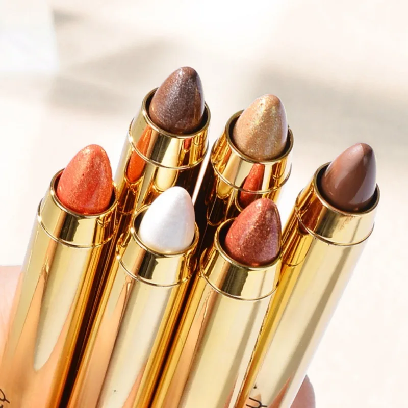 6color Eye Shadow Pen Eye Makeup Lying Silkworm Pen Double-ended Highlight Pen Eye Shadow Stick Women's Micro-pearl Matte Makeup 3