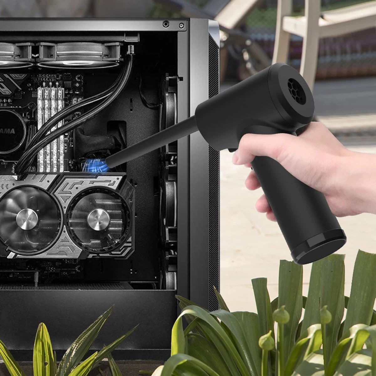 Compressed Air Duster 51000 RPM Mini Electric Cordless for Computer Keyboard PC Car Cleaner Wireless Air Blower