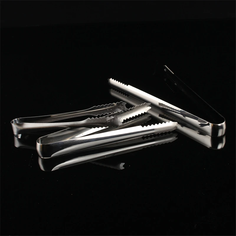 Stainless Steel Barbecue BBQ Clip Bread Food Ice Clamp Ice Tongs Bar Kitchen Accessories