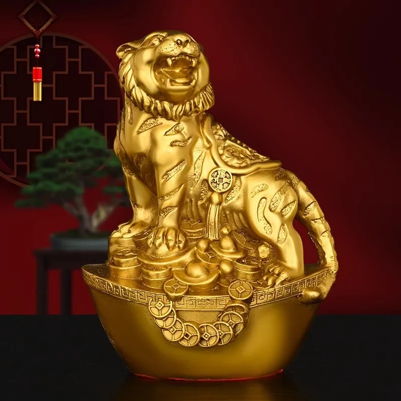 Chinese Zodiac Brass Statue Set - 12 Pcs Animal Figurines Rat Ox Tiger Rabbit Dragon Snake Horse Goat Monkey Rooster Dog Pig