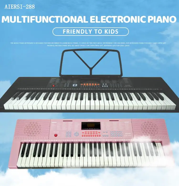 Aiersi Multifunction electronic organ 61 keys keyboard piano china digital piano teclado electrico for sale