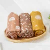 3PCS/Set Bamboo Muslin Swaddle Blanket Baby Blankets Newborn Printed Soft Cotton New Born Infant Receiving Wrap 3
