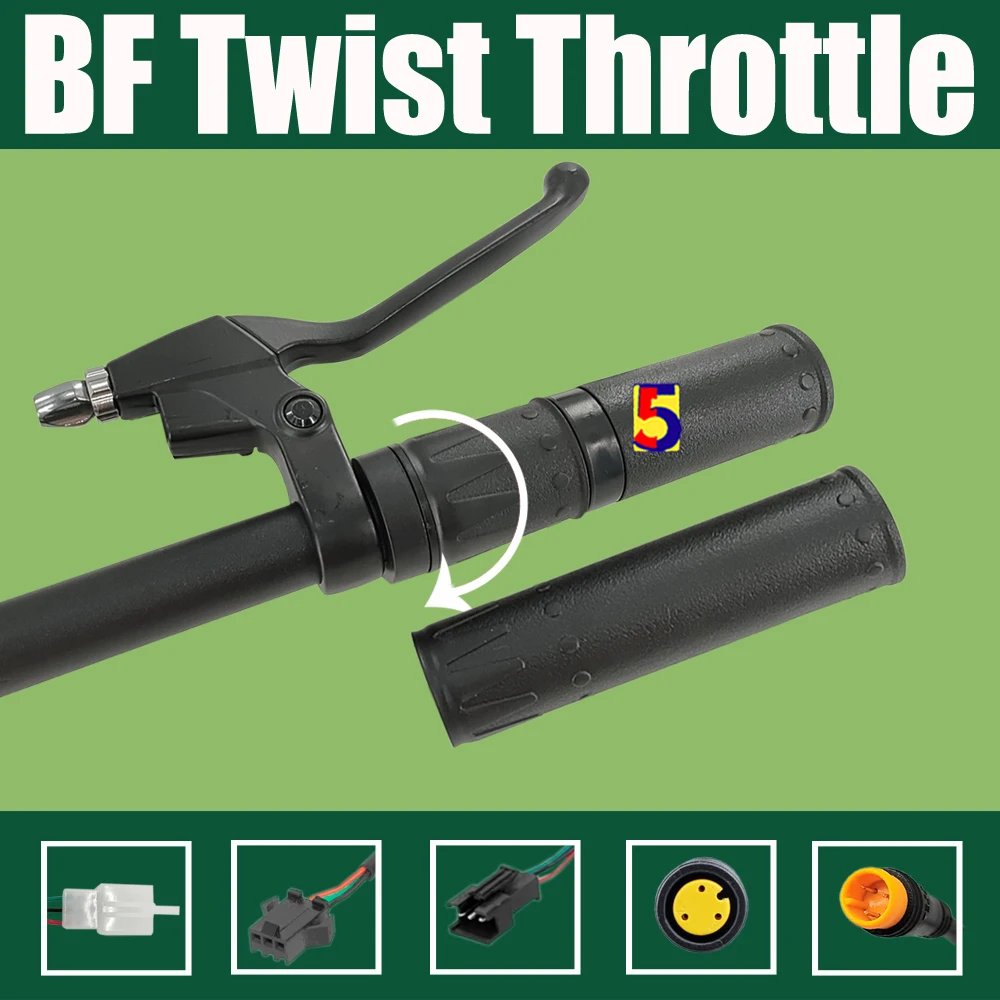 Ebike Wuxing Throttle TF158 Twist Throttle Right Handle 3P WP/SM Plug Bafang BBS Motor