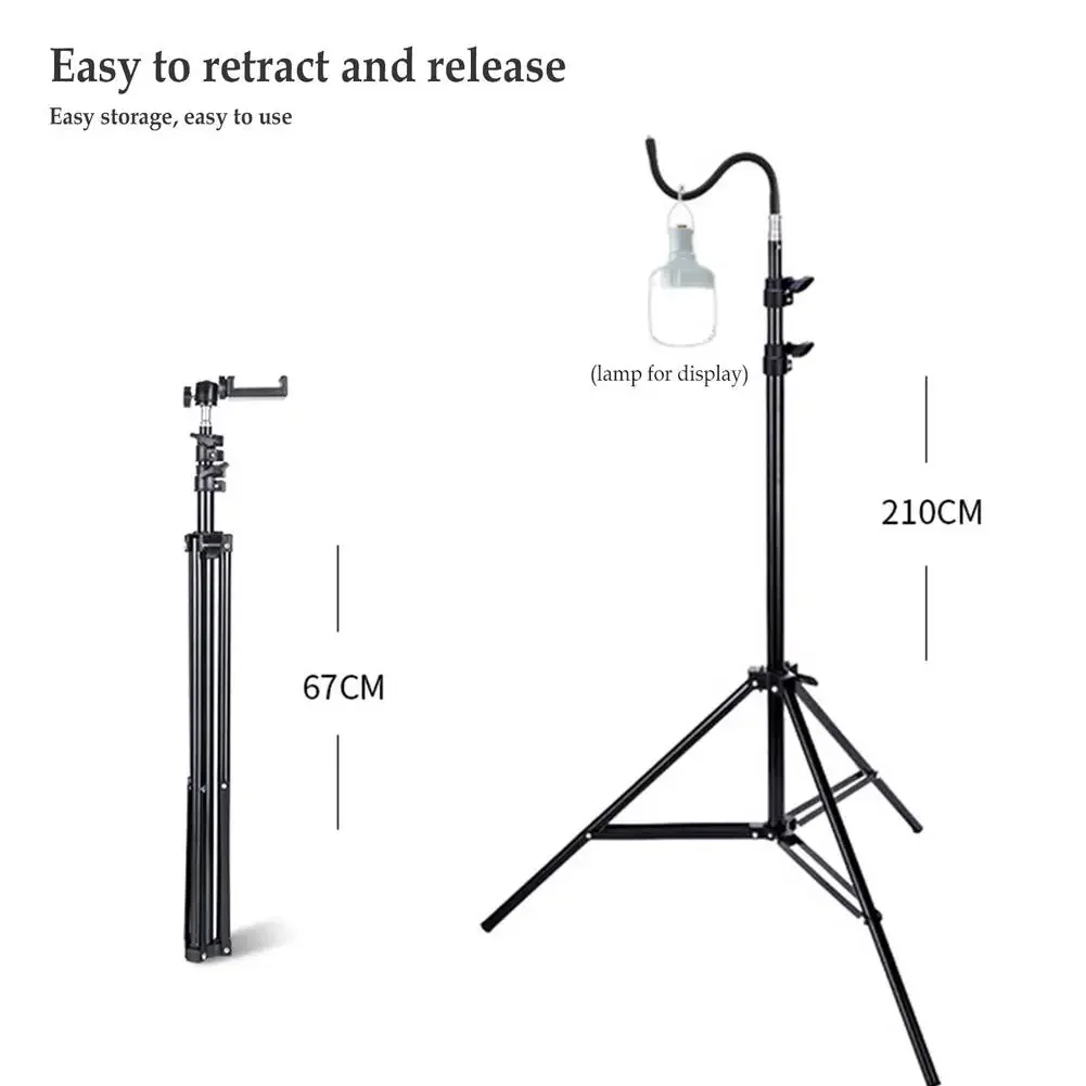 

Adjustable Lightweight Aluminium Floor Lamp Holder 2m Light Stand Folding Telescoping Tripod Tripod Outdoor Camping Accessories