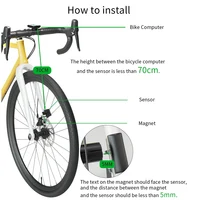 Ordinateur de vélo sans fil, grand écran, rechargeable par USB, temps d'attente ultra-long, compteur de vitesse de vélo, étanche, odomètre de cyclisme 3