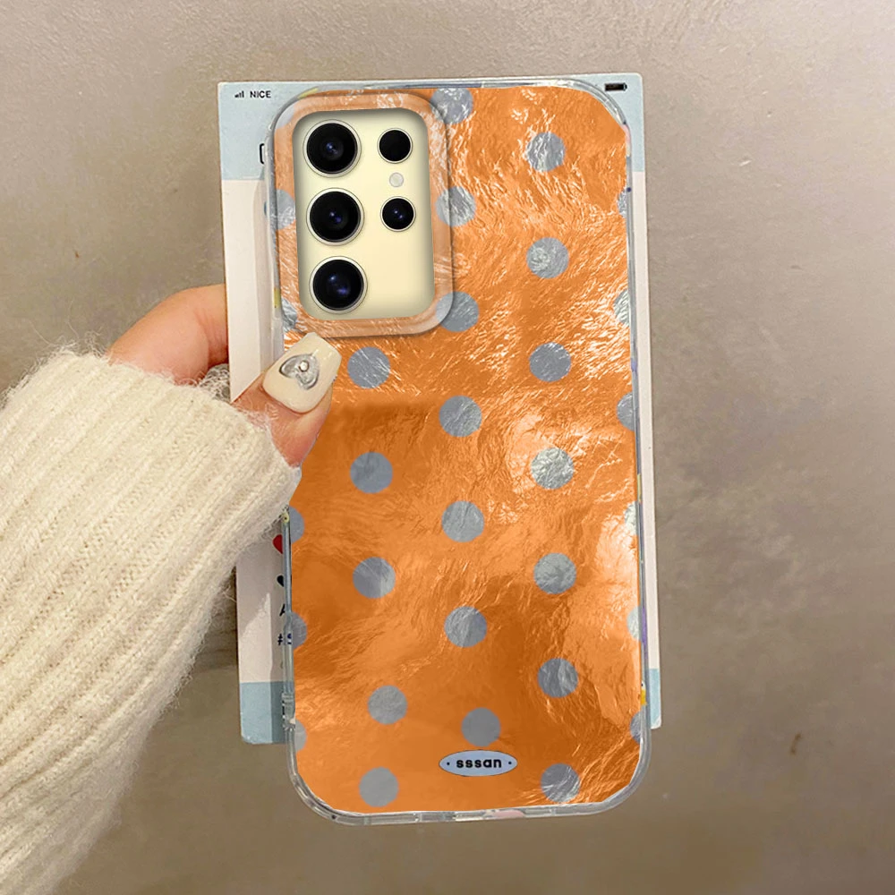 Korean Brown Circular Dots Phone Case - Stylish Women's TPU Cover