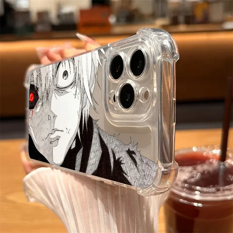Tokyos Anime Ghouls Hot Phone Case Clear For iPhone 17 16 14 15 11 12 13 Pro Max 16E 16 Plus 17Air Soft Shockproof