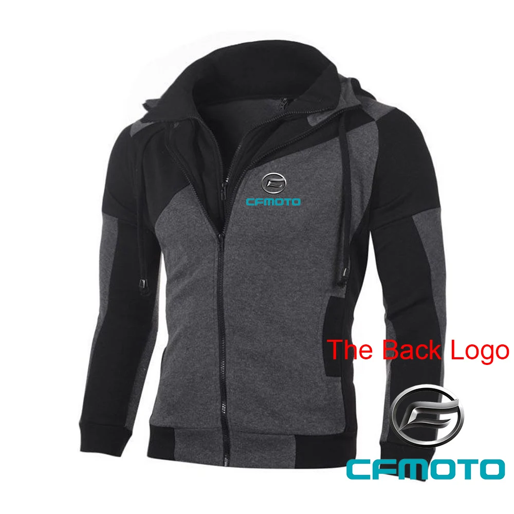 Cfmoto 남성용 후드 풀오버 코트 상의, 절묘한 컬러 매칭, 캐주얼 패션, 새로운 스타일, 2023 용수철 가을