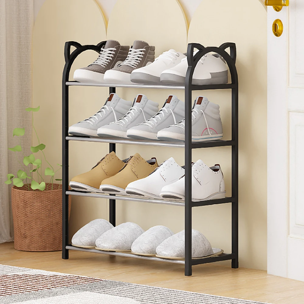Creative Simple Plastic Assembly Shoe Rack Cartoon Multi-Layer Home Dormitory Stainless Steel Storage