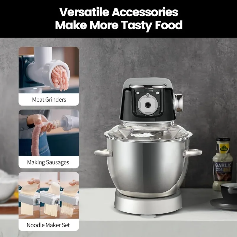 HAUSWIRT Electric Stand Mixer, LED Household Stand Mixers, 5.3QT Electric Food Mixer Stand, 11Speeds 3-IN-1 Kitchen Stand Up 3