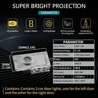 2Pcs Car Door Welcome Lights Logo for Opel Insignia 2009-2018 2010 2011 2013 Courtesy Projector Ghost Shadow Light Accessories 5
