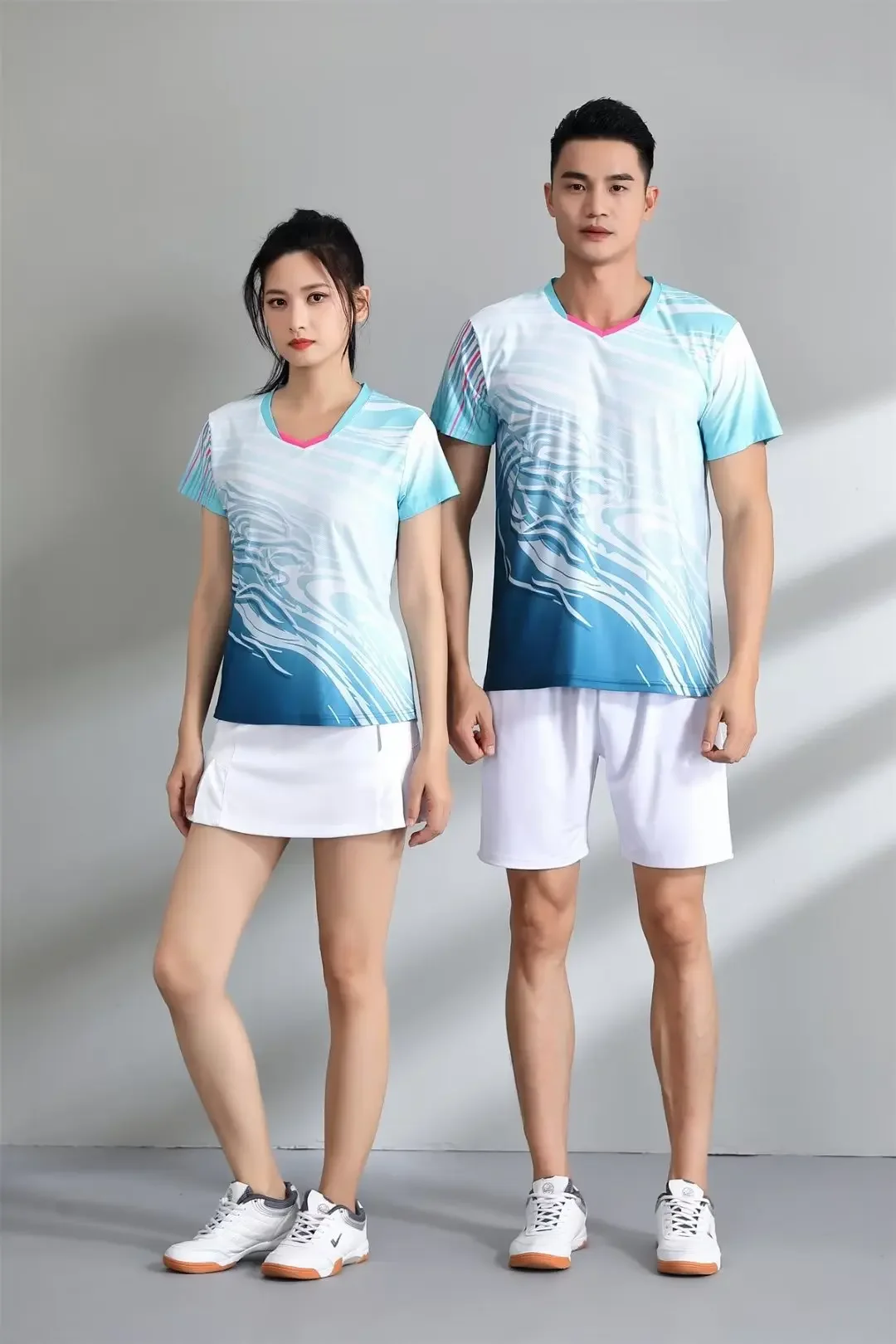 New Men's Women's Ping Pong Sports Shirt Quick Dry Breathable High Elasticity Short Sleeves Printed Trendy Top Speed Dry