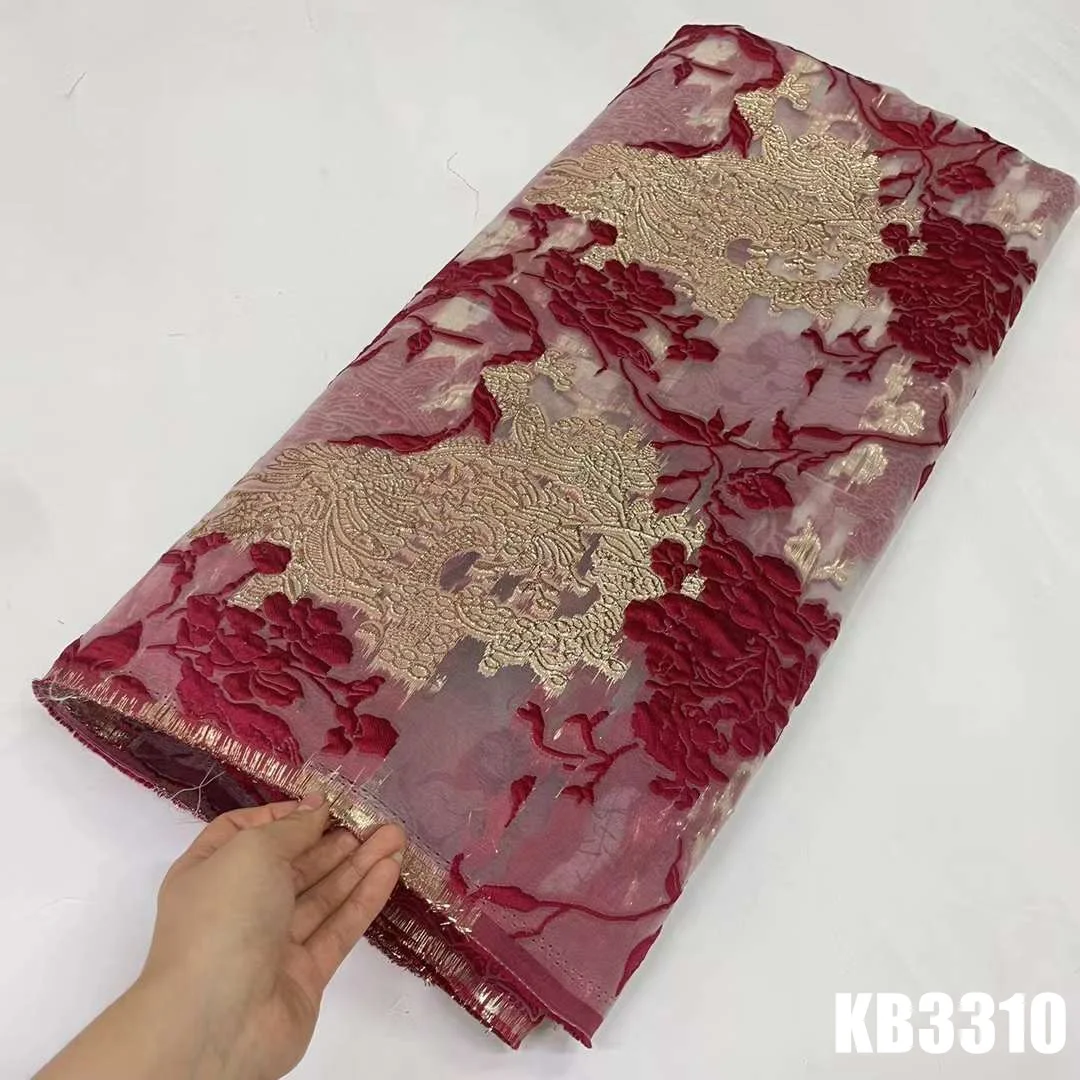 

Africa Lace Fabric Brocade Organza Lace Fabric Latest Lace Fabric High Quality 2023 Brocade Jacquard Fabrics For Women KB3310