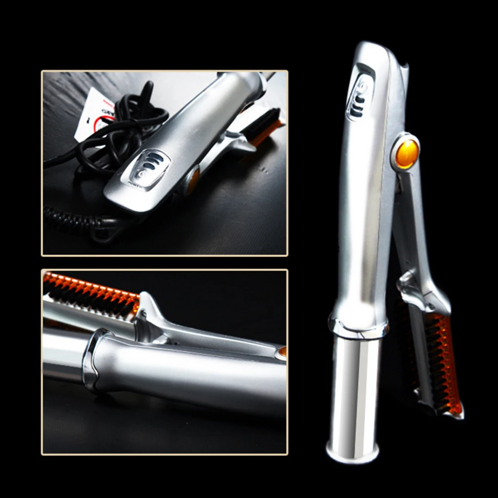 Silver White Professional Curling Iron Adjustable Heat Settings All Hair Types Professional Styling UK Plug