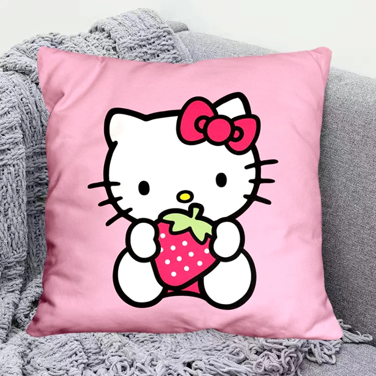 Cute cartoon Hello kitty pillowcase living room sofa office cushion cover home bedroom room decoration cute girly birthday gift 2