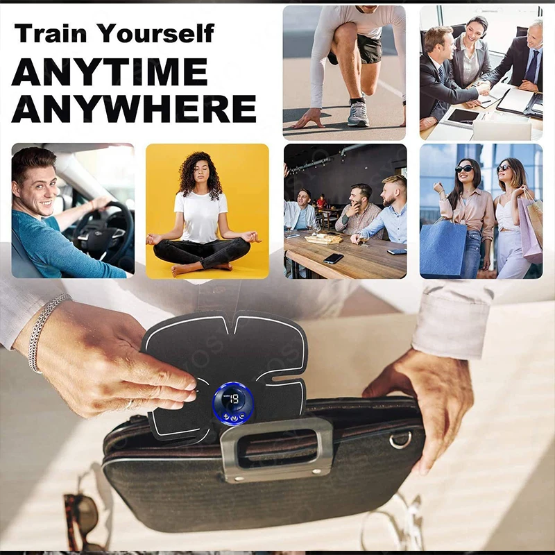 Unbound Muscle Massage Intelligent Fitness USB Charge Abdominal Hip Joint Trainer Electric Patch Replace Gel